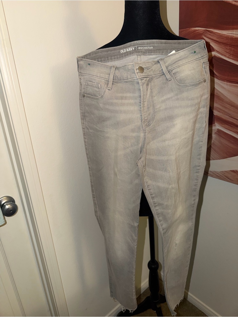 Old Navy Women's Light Gray High-Rise Skinny Jeans